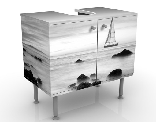 Waschbeckenunterschrank Segelschiffe im Ozean II