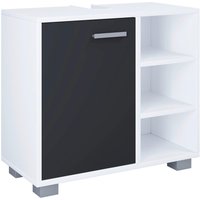 Waschbeckenunterschrank Zalo weiß schwarz B/H/T: ca. 60x55x30 cm von VCM Möbel