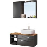 Waschtisch-Set 90 -B- Becken rechts Davos von Held Möbel Grau