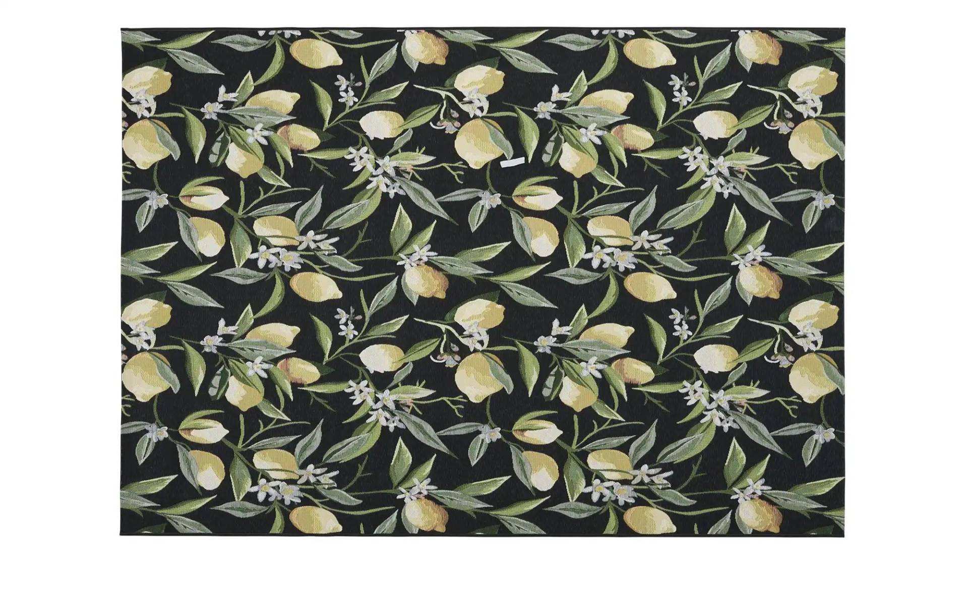 Outdoor-Webteppich  Lemon ¦ schwarz ¦ Synthetische Fasern ¦ Maße (cm): B: 123