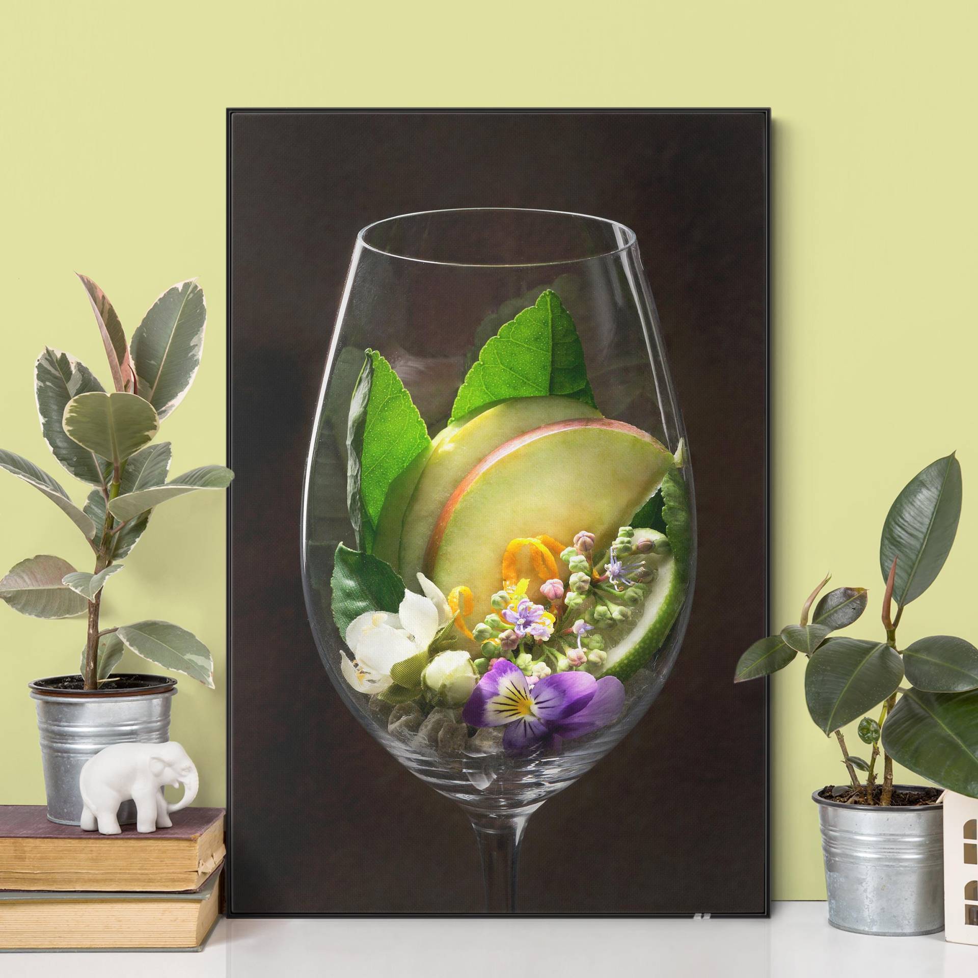 Wechselbild Aromen im Weinglas Apfel