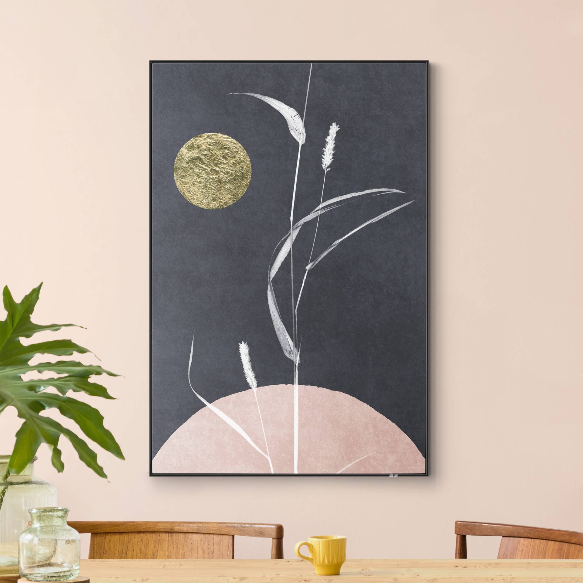 Wechselbild Goldener Mond mit Schilf