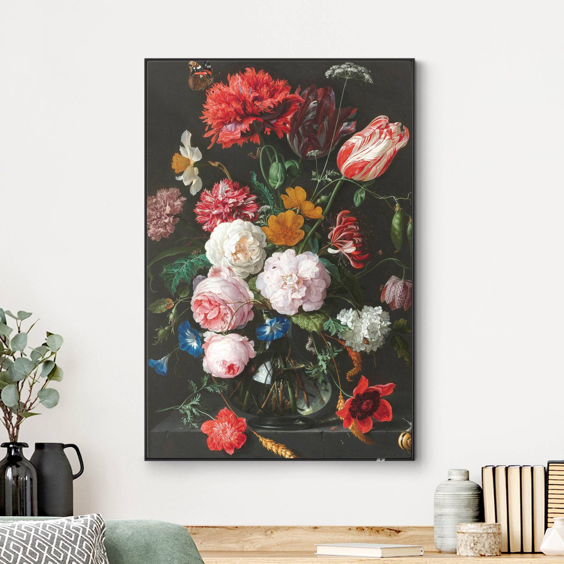 Wechselbild Jan Davidsz de Heem - Stillleben mit Blumen in einer Glasvase