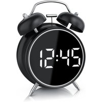 Wecker digital - Retro Design – lauter Glockenalarm - LED Anzeige – Akustiksteuerung – Zeit und Datum – Schlummerfunktion – Batteriebetrieb oder USB Wecker digital - Retro Design – lauter Glockenalarm - LED Anzeige – Akustiksteuerung – Zeit und Datum – Schlummerfunktion – Batteriebetrieb oder USB