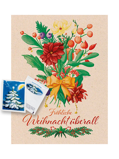 Weihnachts-Saat-Gru?-Klappkarte 'Blumenstrau?'