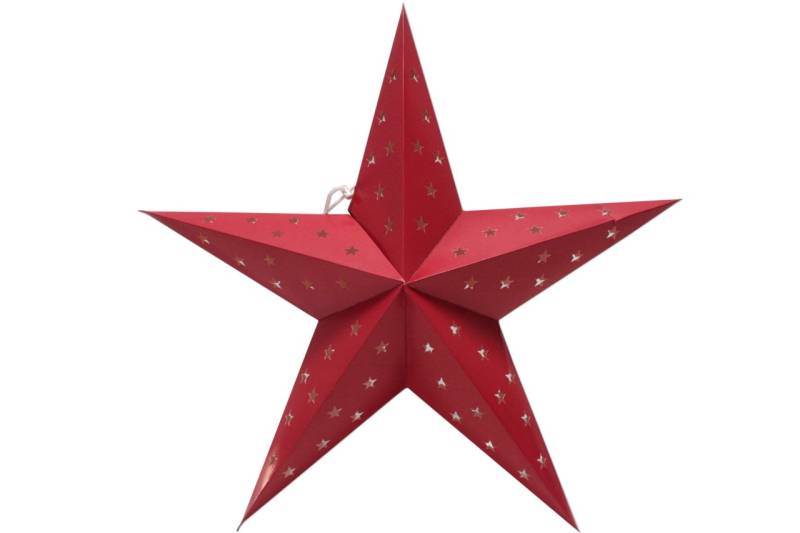 Weihnachtstern Papier 75 cm Rot mit 15 LEDs und Timer