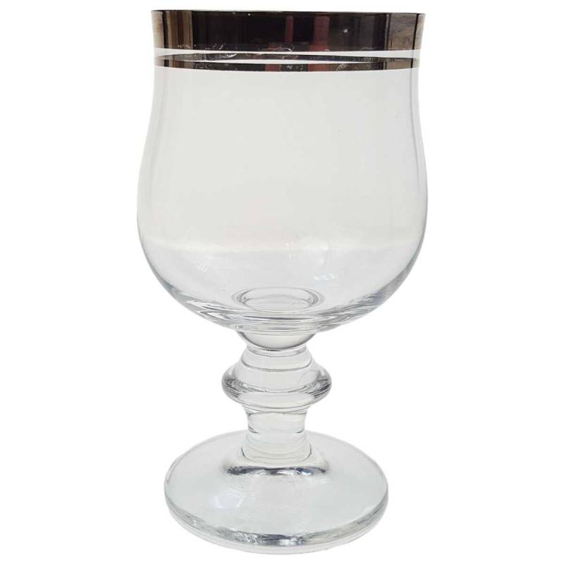 Weinglas H 12,5 cm Glas Platinrand Transparent