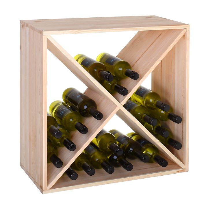 Weinregal 60 cm, Modul X-CUBE, natur von VINCASA