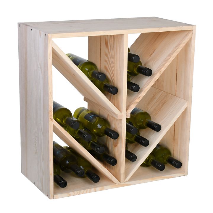 Weinregal 60 cm mit Diagonalfächern von VINCASA