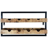 Weinregal für 8 Flaschen IRON / Mango Massiv - Metall