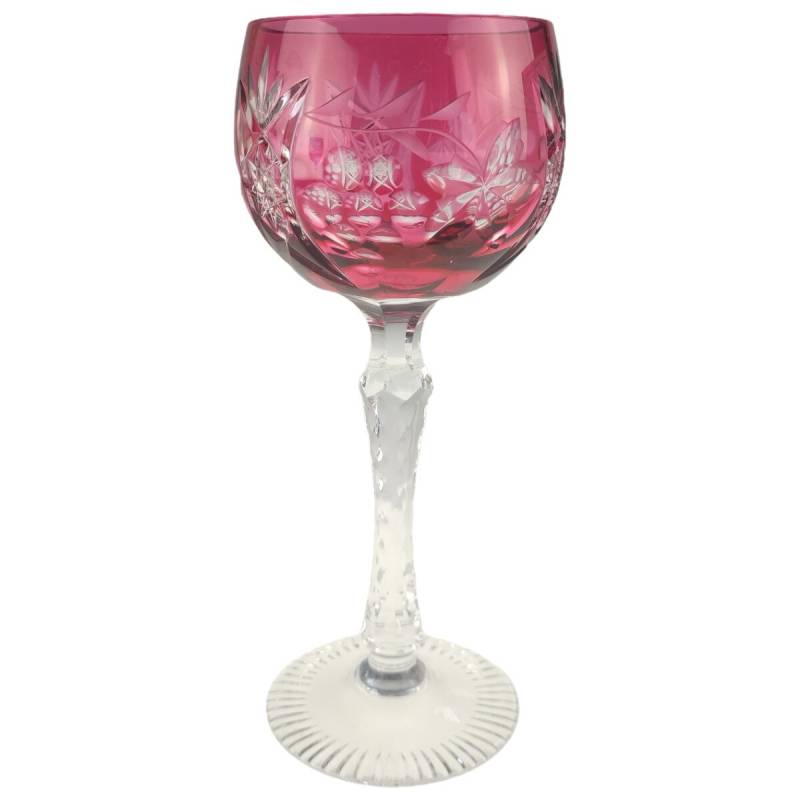 Weinglas Weinrömer Römerglas Überfangglas Schleuderstern Rosa Goldrubin gebraucht - sehr gut