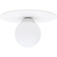 Weiße Deckenlampe Glas Metall E27 rund Ø20 cm blendarm von Belis