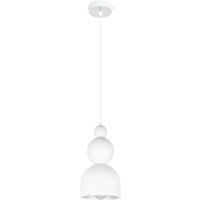 Weiße Hängelampe Metall Loft Design E27 B:17 cm rund von Belis