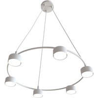 Weiße Hängelampe Metall akzentuiert L:64 cm GX53 6-flmg von Emibig