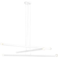 Weiße Pendelleuchte Metall Retro L:100 cm E14 länglich von ALDEX