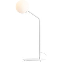 Weiße Tischlampe Metall Glas groß H:62 cm E14 blendarm von ALDEX