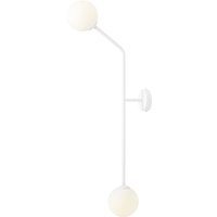 Weiße Wandleuchte blendarm Glaskugel Metall E14 T:38 cm von ALDEX