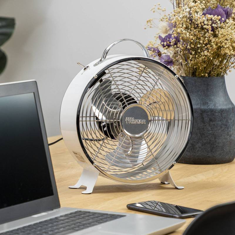 Weißer Tischventilator VE5967 von Tristar