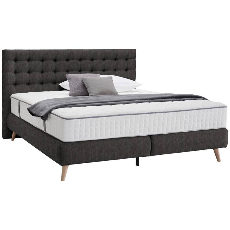 Welnova BOXSPRINGBETT Dunkelgrau
