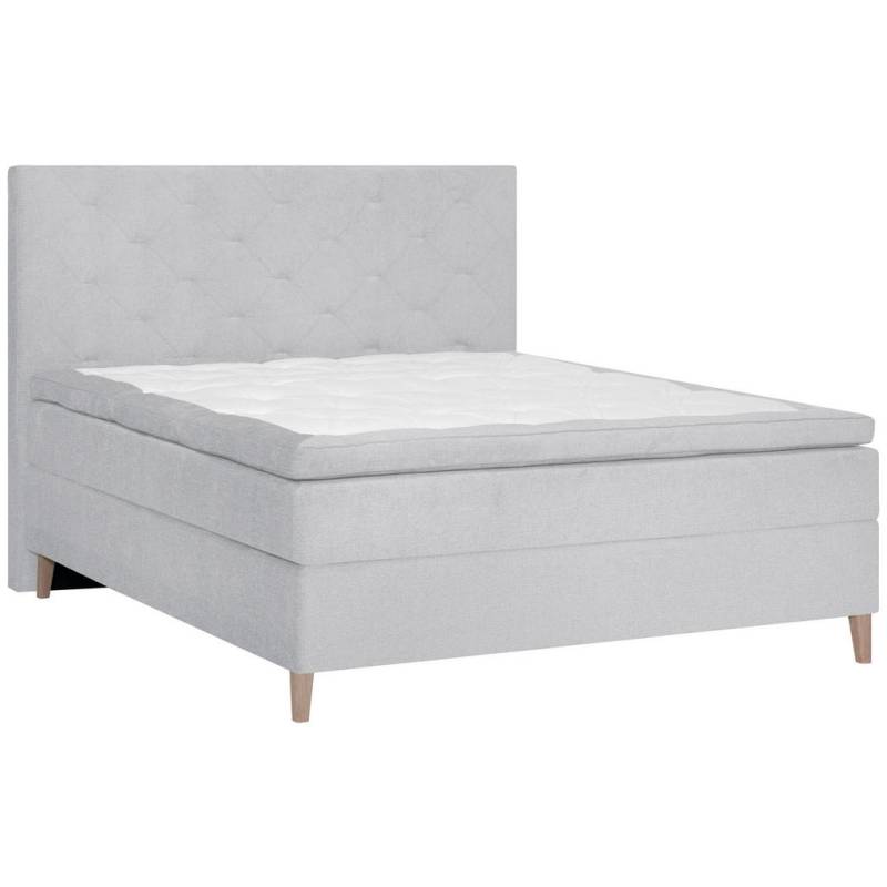 Welnova BOXSPRINGBETT Hellgrau
