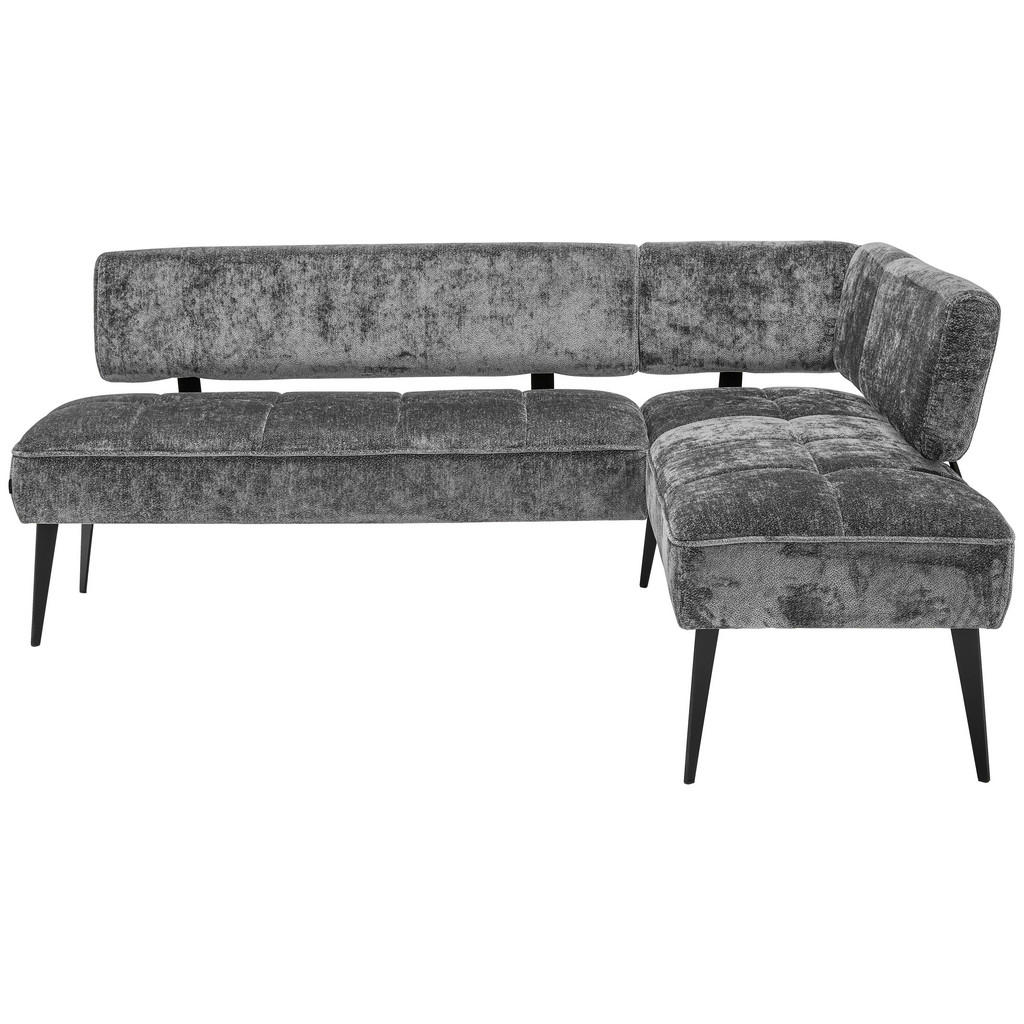 Welnova Eckbank, Graphit, Textil, 3-Sitzer, Ottomane rechts, L-Form, 212x162 cm, Fsc, Reach, Made in EU, Stoffauswahl, seitenverkehrt erhältlich, mit Rückenlehne, Esszimmer, Bänke, Eckbänke von Welnova
