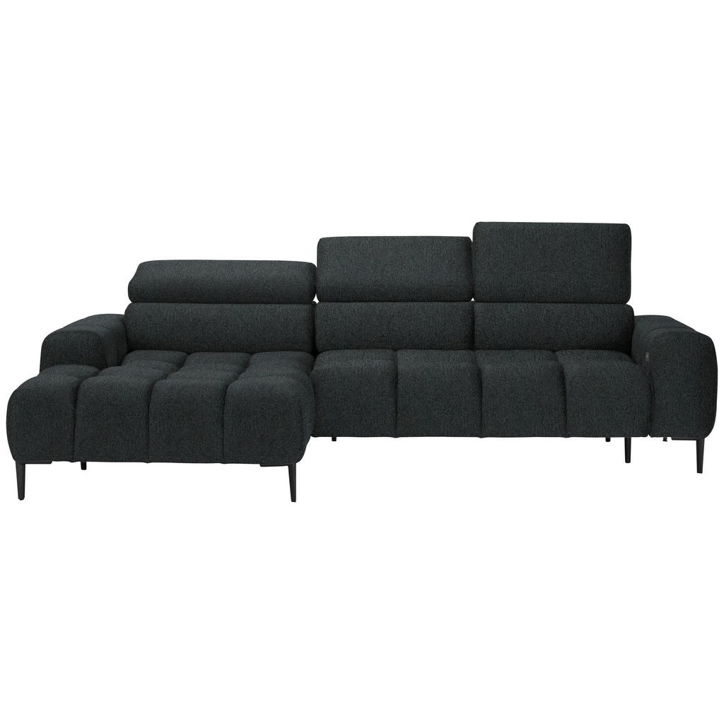 Welnova Ecksofa, Graphit, Textil, Uni, 5-Sitzer, Ottomane links, L-Form, 270x177 cm, Made in EU, Typenauswahl, Stoffauswahl, seitenverkehrt erhältlich, Hocker erhältlich, Wohnzimmer, Sofas & Couches, Wohnlandschaften, Ecksofas von Welnova