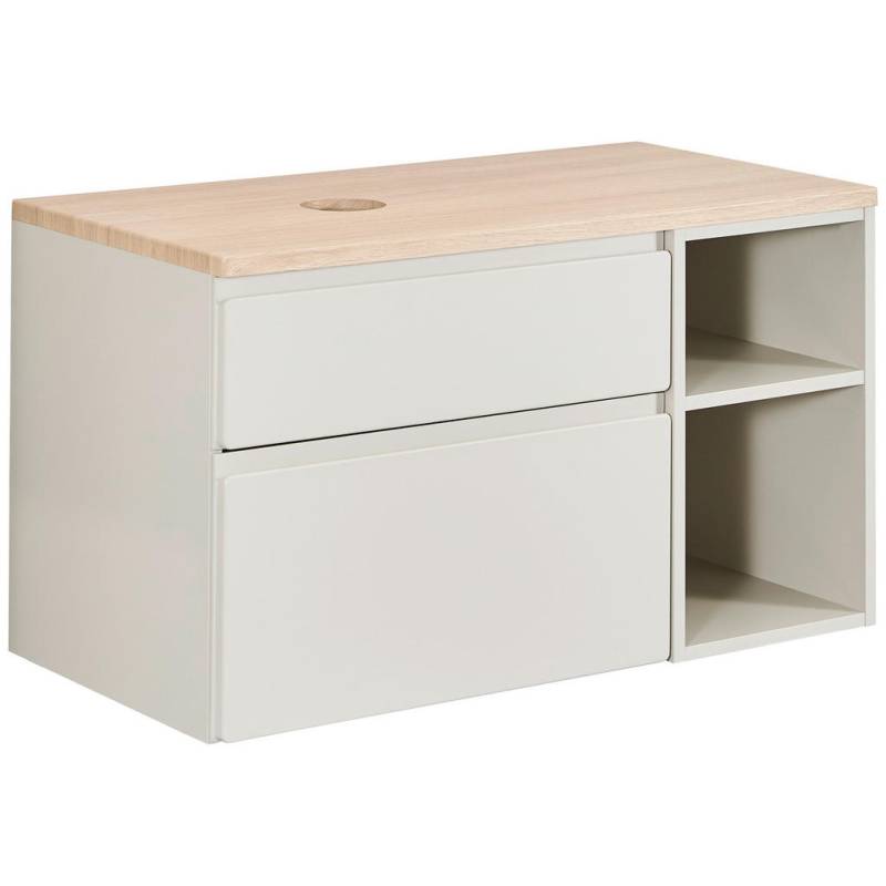 Welnova WASCHBECKENUNTERSCHRANK Eiche, Greige
