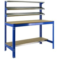 Proregal Werkbank buffalo mit Frontablage HxBxT 84x120x61cm Traglast 600kg Blau - Blau von PROREGAL - ZERTIFIZIERTE QUALITÄTSPRODUKTE