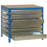 Proregal Werkbank buffalo mit Schubfächern HxBxT 84x90x61cm Traglast 600kg Grau - Blau von PROREGAL - ZERTIFIZIERTE QUALITÄTSPRODUKTE