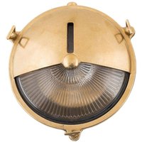 Wetterfeste Wandlampe KARPAHTOS Messing rund IP64 von Lido