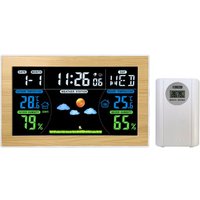 Wetterstation Indoor/Outdoor, Farb-LCD-Anzeige Digitales Wetterthermometer mit Jahresuhr für Garage Lagerraum Wetterstation Indoor/Outdoor, Farb-LCD-Anzeige Digitales Wetterthermometer mit Jahresuhr für Garage Lagerraum