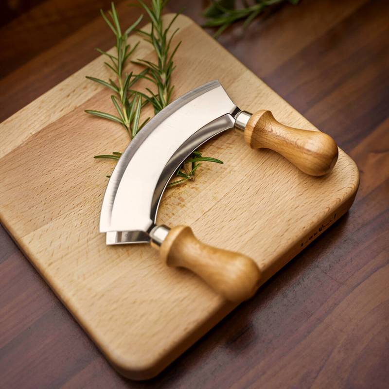 Wiegemesser mit Kräuterbrett