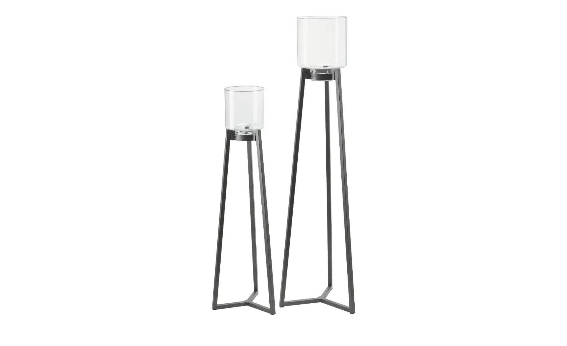 Windlicht  2er-Set   ¦ schwarz ¦ Eisen,Glas ¦ Maße (cm): B: 39 H: 143 Dekoration > Laternen & Windlichter - Möbel Kraft