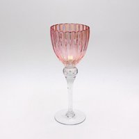 Windlicht GLOSSY 30 cm hoch am Fuß von Werner Voss Glas Rosa