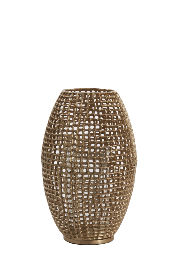 Windlicht MARCIO  in antik gold, Glas klar