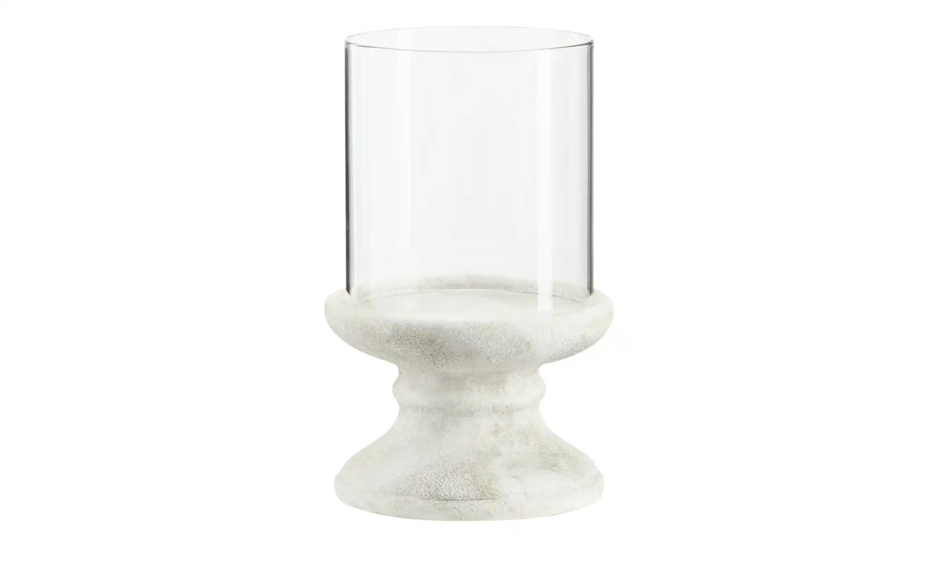 Windlicht mit Glasaufsatz   ¦ grau ¦ Zement,Glas ¦ Maße (cm): H: 25,5  Ø: 16 Accessoires > Kerzen & Kerzenständer - Höffner