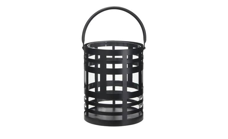 Windlicht mit Glaseinsatz   ¦ schwarz ¦ Eisen,Glas ¦ Maße (cm): H: 21,5  Ø: 17