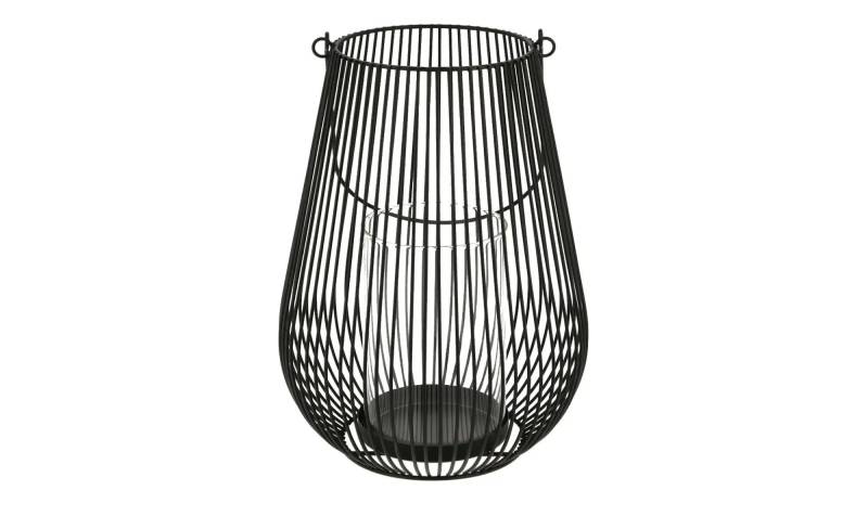 Windlicht   ¦ schwarz ¦ Metall,Glas ¦ Maße (cm): H: 26,5  Ø: 19.0 Dekoration > Laternen & Windlichter - Möbel Kraft