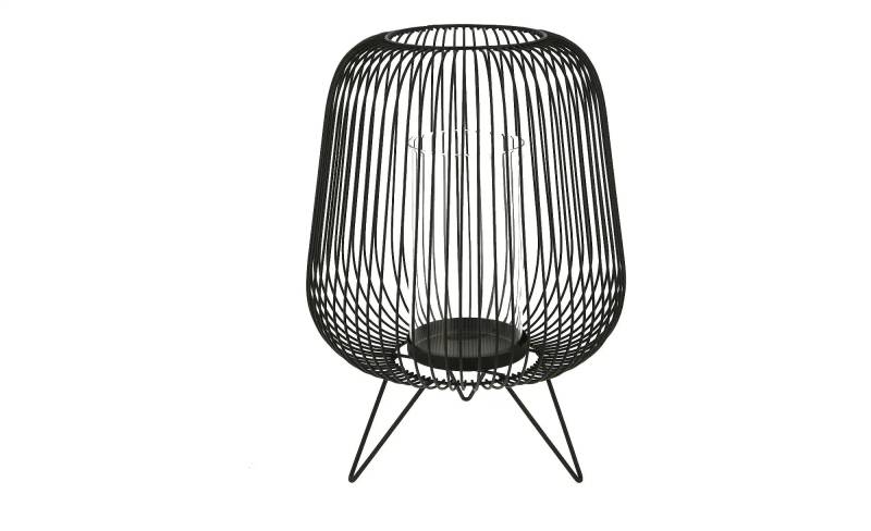 Windlicht   ¦ schwarz ¦ Metall,Glas ¦ Maße (cm): H: 34  Ø: 25.0 Dekoration > Laternen & Windlichter - Möbel Kraft