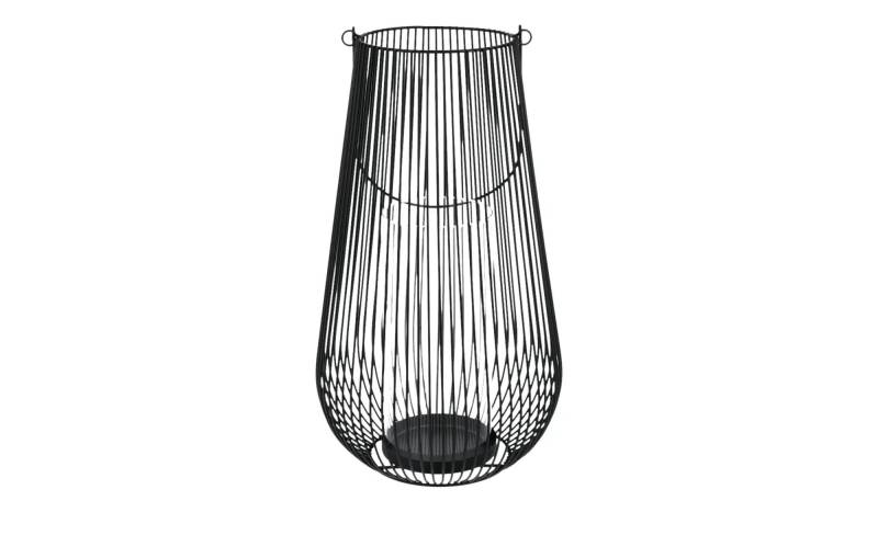 Windlicht   ¦ schwarz ¦ Metall,Glas ¦ Maße (cm): H: 36  Ø: 20.5