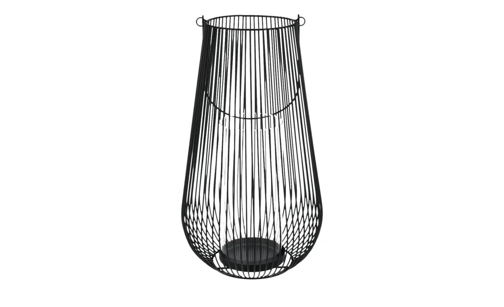 Windlicht   ¦ schwarz ¦ Metall,Glas ¦ Maße (cm): H: 36  Ø: 20.5 Dekoration > Laternen & Windlichter - Möbel Kraft