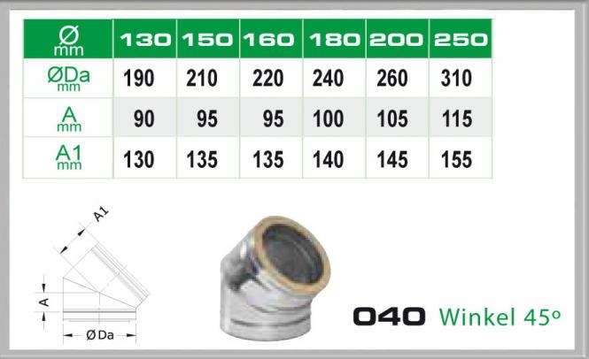 Winkel 45° für Schornsteinsets 150mm DW Winkel 45° für Schornsteinsets 150mm DW von KaminStore24