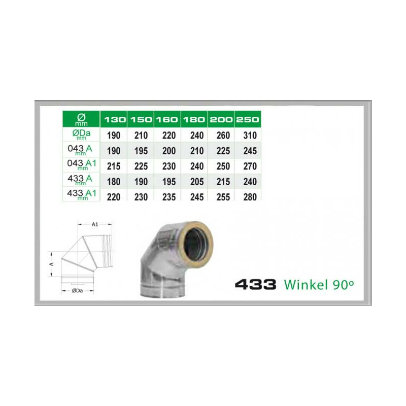 Winkel 90° für Schornsteinsets 150mm DW von KaminStore24