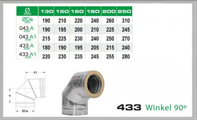 Winkel 90° für Schornsteinsets 180mm DW6 von KaminStore24