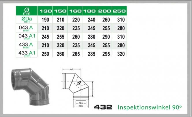 Winkel 90° mit Reinigungsöffnung für Schornsteinsets 150mm DW von KaminStore24