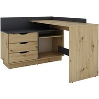 Winkelschreibtisch BELFAST anthrazit Eiche Nachbildung B/H/T: ca. 129x83,5x105 cm von byLIVING