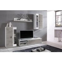 Wohnkombination 4-teilig FOX II A9FX0QVA von Wohnorama Weiß / Betonoptik