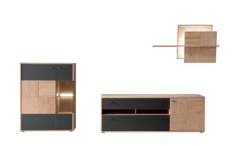 Wohnkombination  Lavia ¦ holzfarben ¦ Maße (cm): B: 328 H: 193 T: 50.0 Kommoden & Sideboards > Wohnwände - Höffner