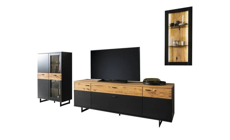 Wohnkombination   ¦ grau ¦ Maße (cm): B: 285 H: 191 T: 50.0 Kommoden & Sideboards > Wohnwände - Möbel Kraft