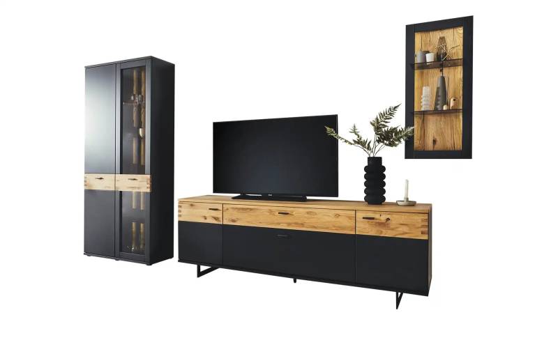 Wohnkombination   ¦ grau ¦ Maße (cm): B: 285 H: 201 T: 50.0 Kommoden & Sideboards > Wohnwände - Möbel Kraft